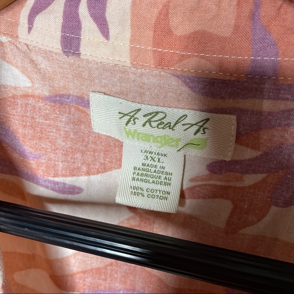 Wrangler Orange Pink Camo Button Up Shirt Womens Plus size 3X - Picture 3 of 4